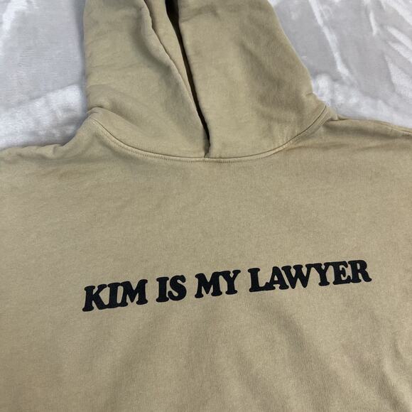 Talentless Hoodie Adult Medium Tan Kim Is My Lawyer Heavyweight Pullover Cotton - Picture 2 of 8